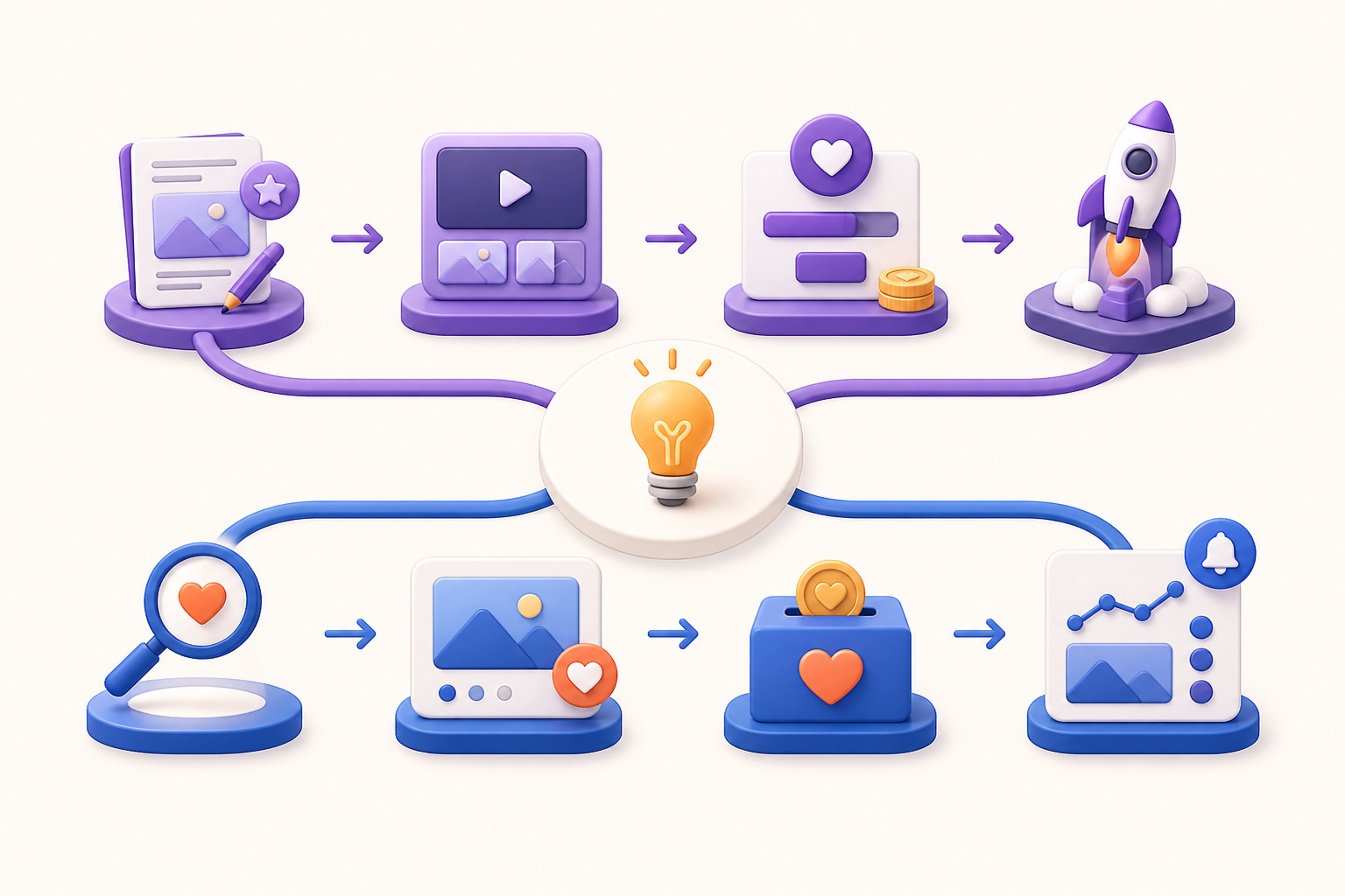 Two simple journeys for creators and contributors